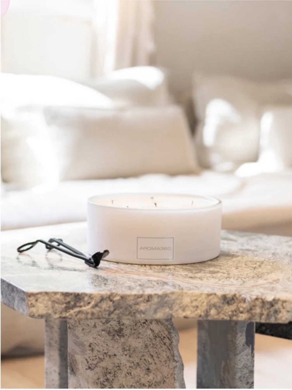 Hotel Collection Aroma360 Iris Large White 6 Wick Scented Candle